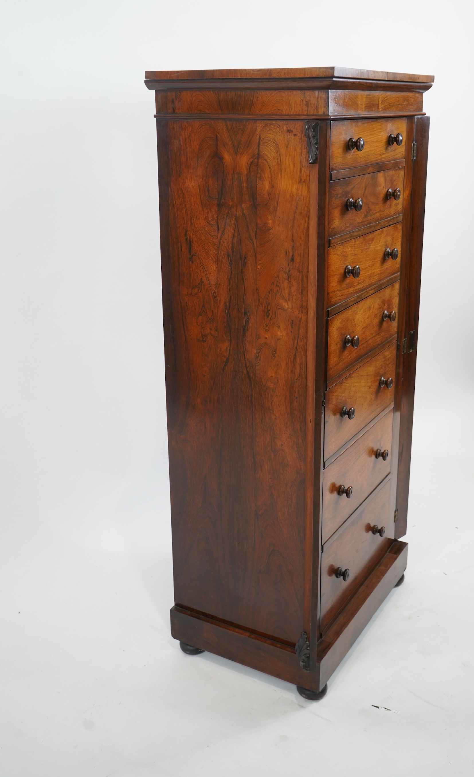 A Victorian rosewood Wellington chest